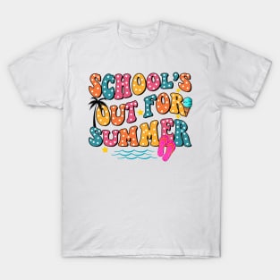 School's Out For Summer, Peace Out School, Last Day of School,Teacher Summer Vacation, Beach Vibes T-Shirt